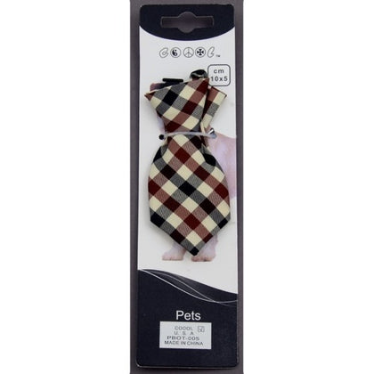 Brown Plaid Bow Tie | Pet