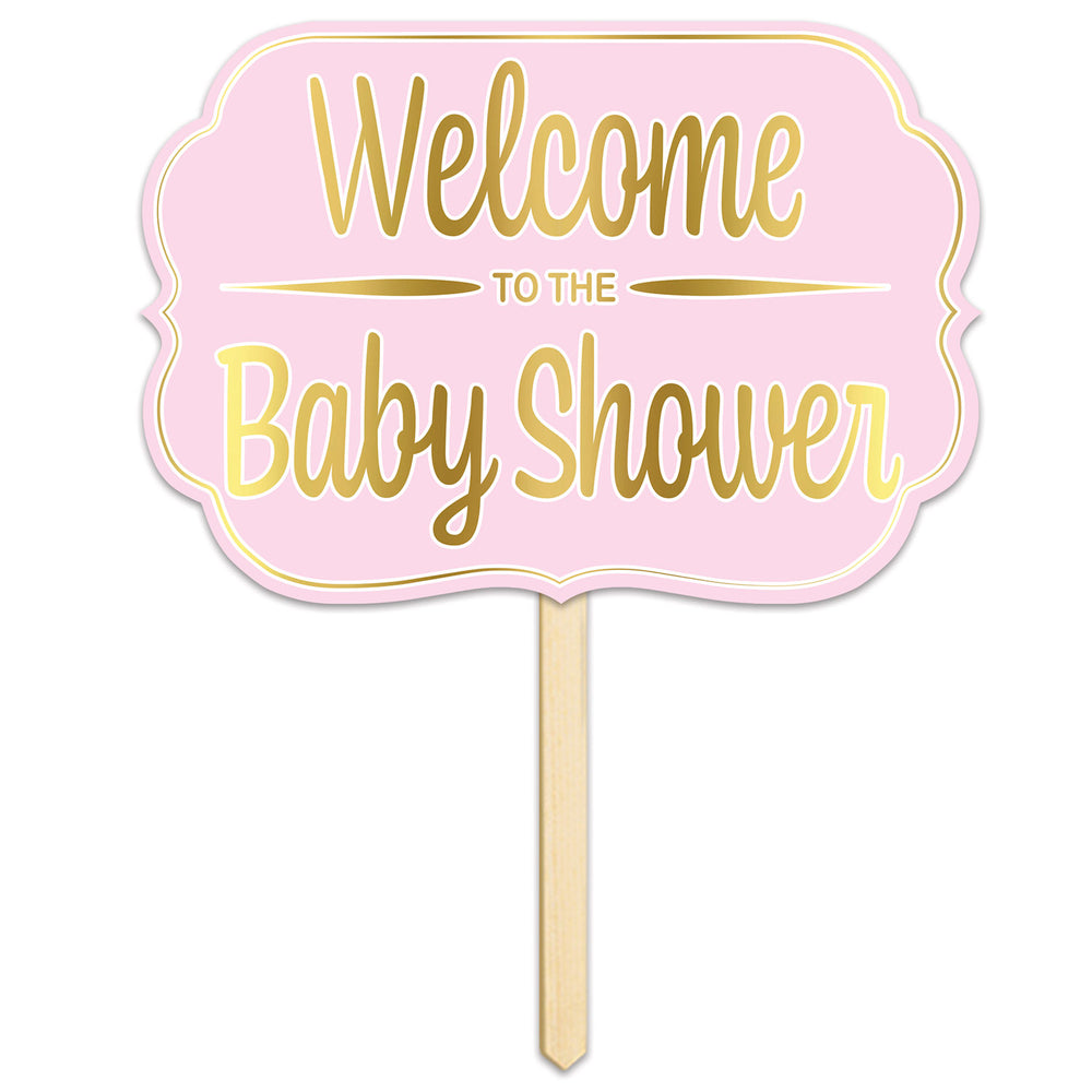 Foil Welcome To The Baby Shower Yard Sign 10" x 14½"