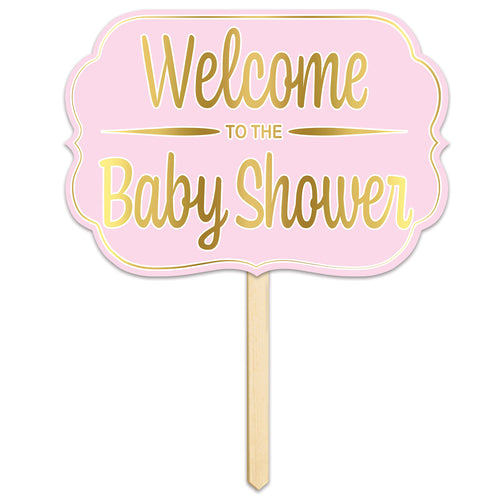 Foil Welcome To The Baby Shower Yard Sign 10" x 14½"
