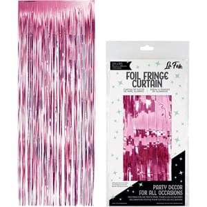 Pink Metallic Foil Fringe Curtain