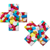 Multicolor Prescription Pill Cross Nipple Pasties