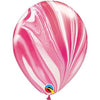 11in Red & White Agate Latex 25/bag | Balloons