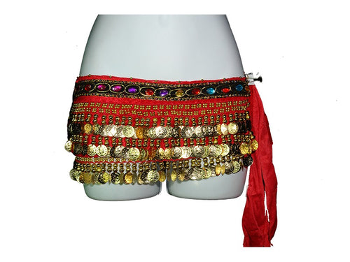 Jewel Coin Sash | Red & Gold