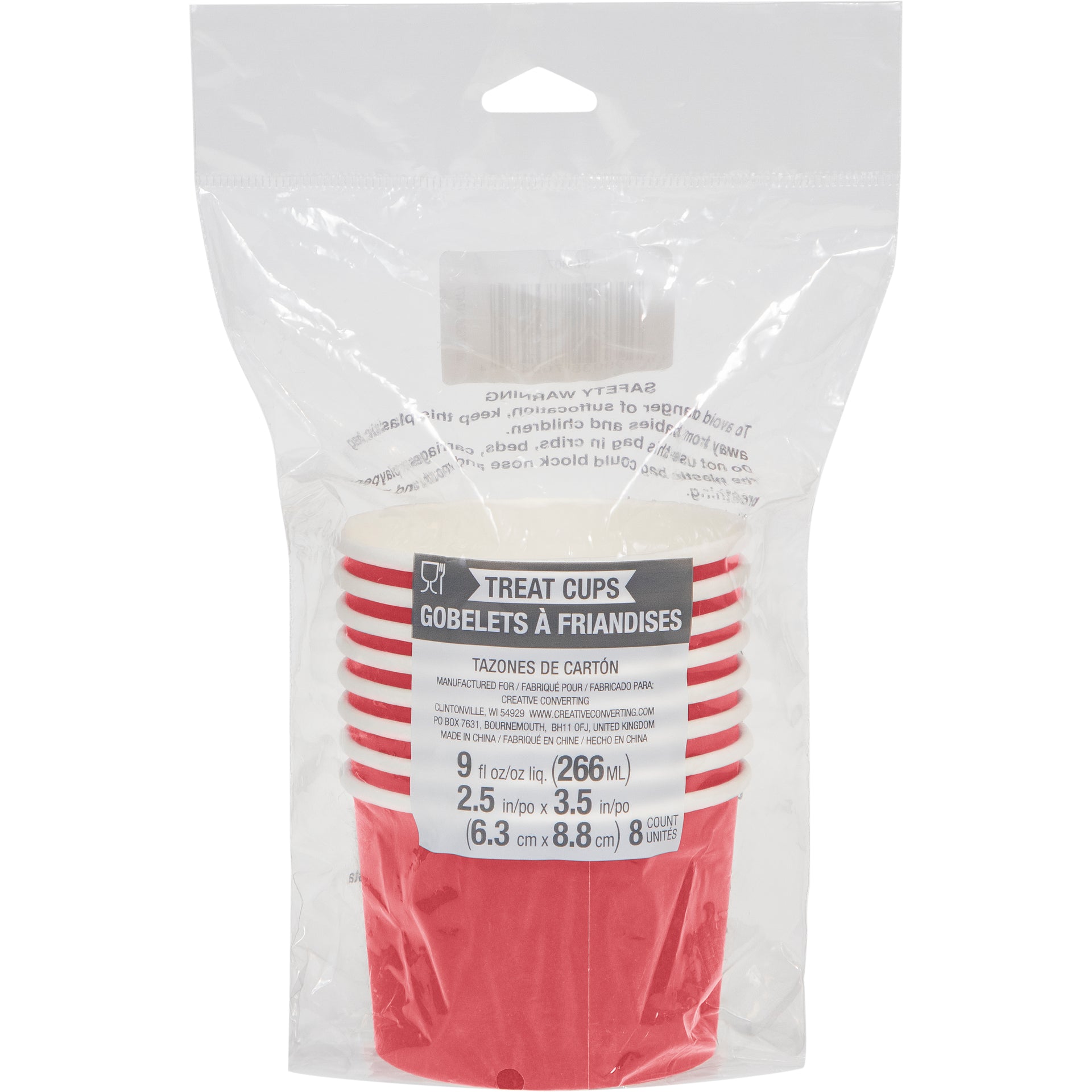 Red Paper Treat Cups 8ct | Solids