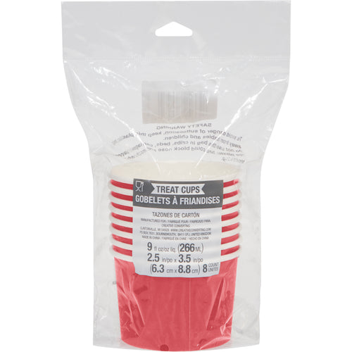 Red Paper Treat Cups 8ct | Solids