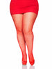 red plus size fishnets
