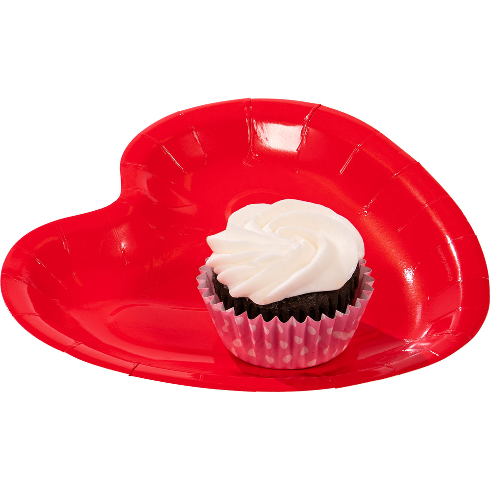 Red Heart 7in Plates 8ct | Valentine's Day