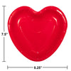 Red Heart 7in Plates 8ct | Valentine's Day