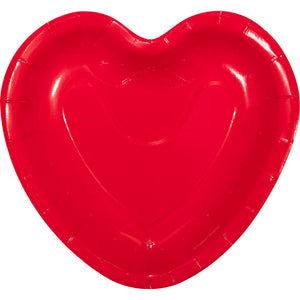 Red Heart 7in Plates 8ct | Valentine's Day