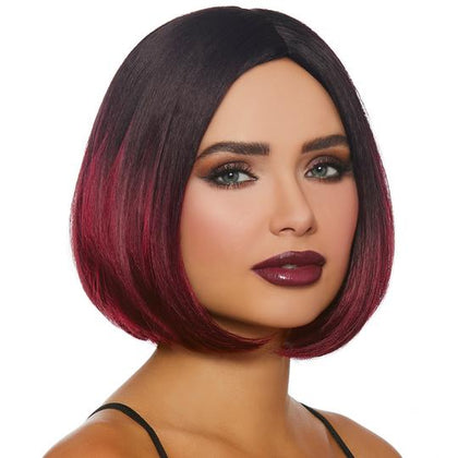 Red Ombre Mid Length Bob Wig