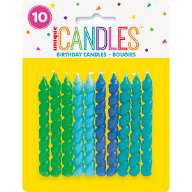 Birthday Candles Spiral Blue and Green