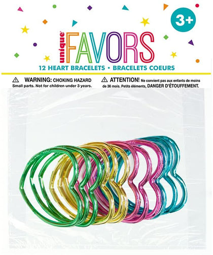 fun heart plastic metallic bracelet