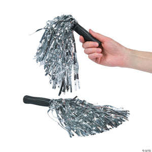 Silver Metallic Cheer Pom-Poms 1pc