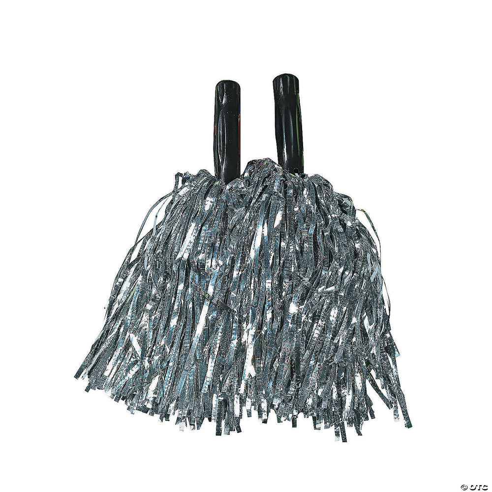 Silver Metallic Cheer Pom-Poms 1pc