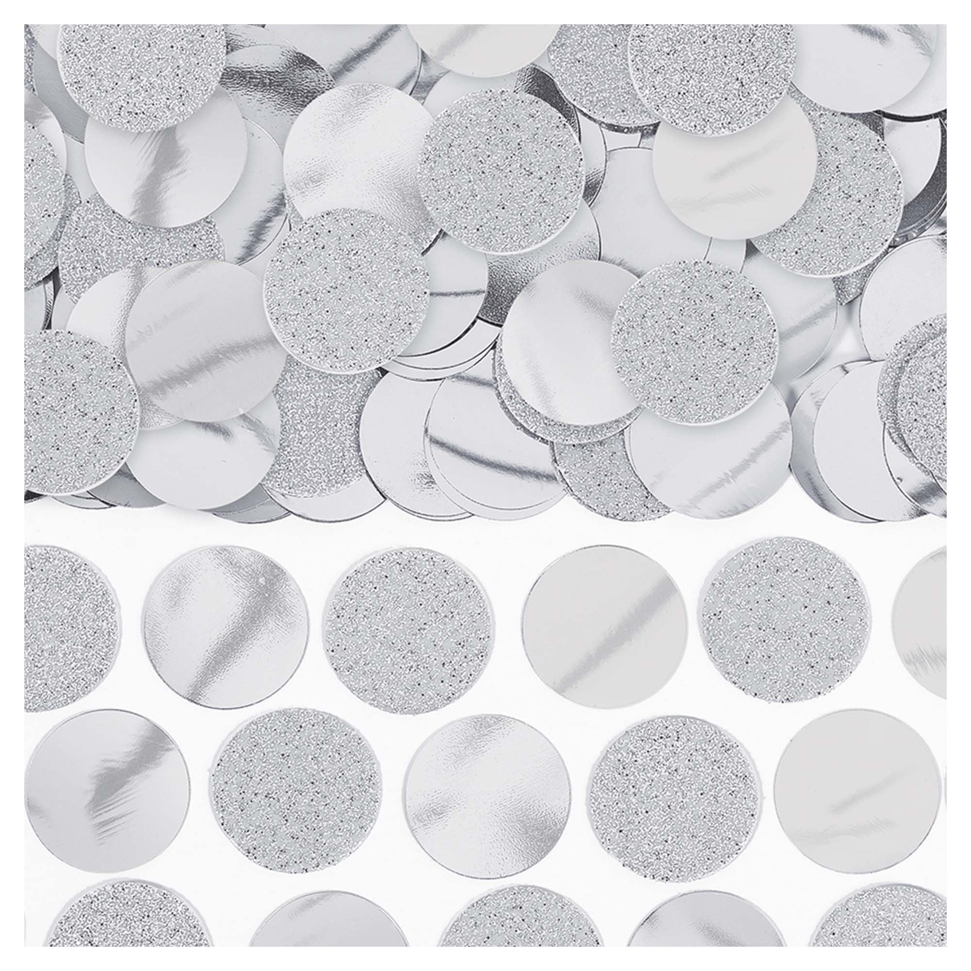 Silver Glitter Foil Circle | Confetti