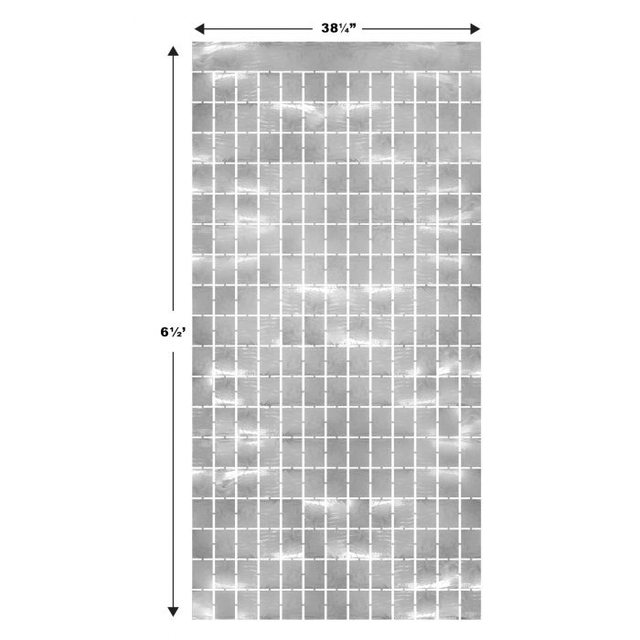 Metallic Square Curtain | Silver