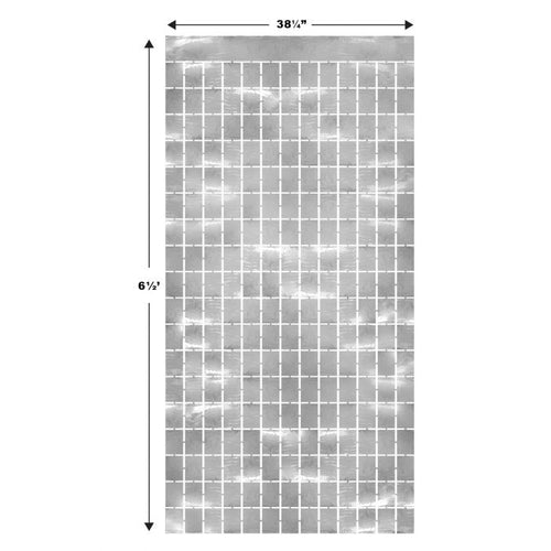 Metallic Square Curtain | Silver