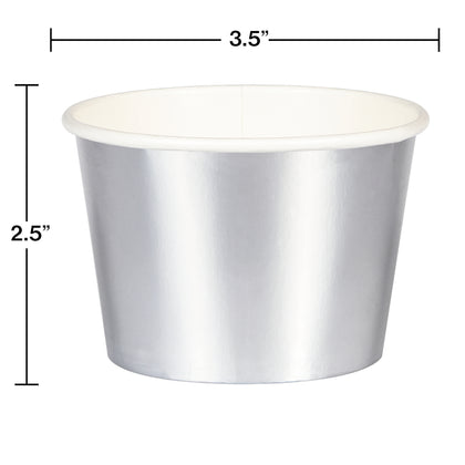 Silver Foil Treat Cup 8ct | Solids