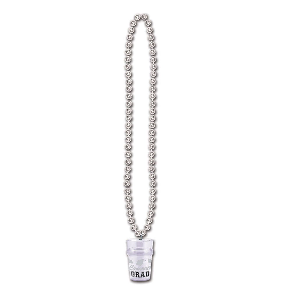 Silver Grad Shot Glass Necklace | Graduation