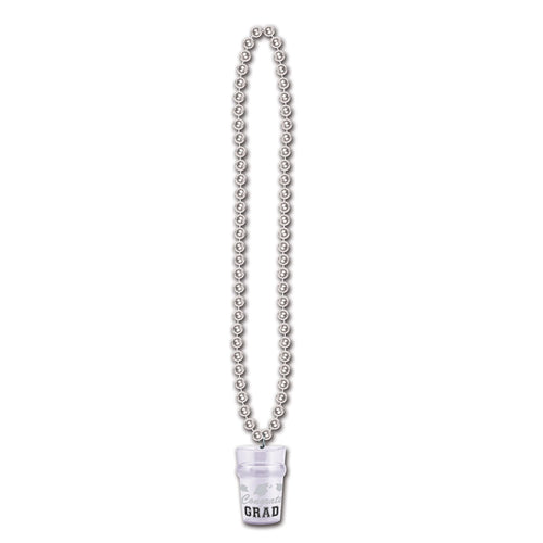 Silver Grad Shot Glass Necklace | Graduation