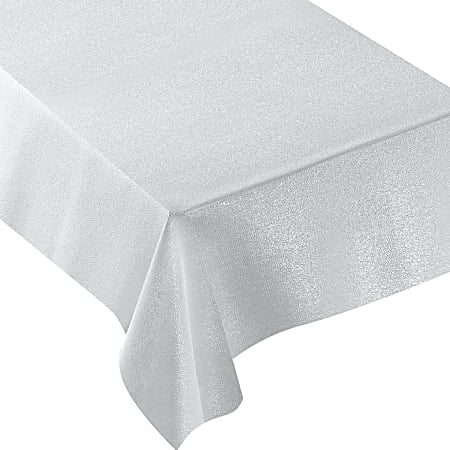 silver fabric table cover