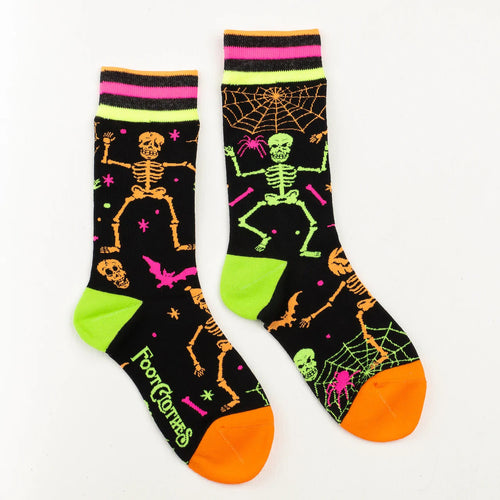 UV Reactive Rave Skeletons Socks | Foot Clothes