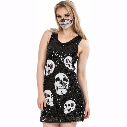 Skull Sequin Party Dress