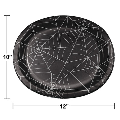 Spider Web Oval Paper Plates 8ct | Halloween