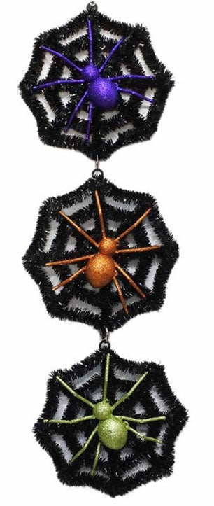 Tinsel Spider Web Dangler | Halloween