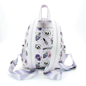 Spooky Girl Collage Mini Backpack In Vinyl Purple | Halloween