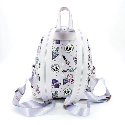 Spooky Girl Collage Mini Backpack In Vinyl Purple | Halloween