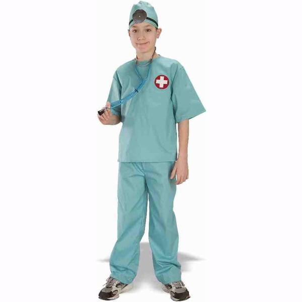Medical looking scrubs and cap
