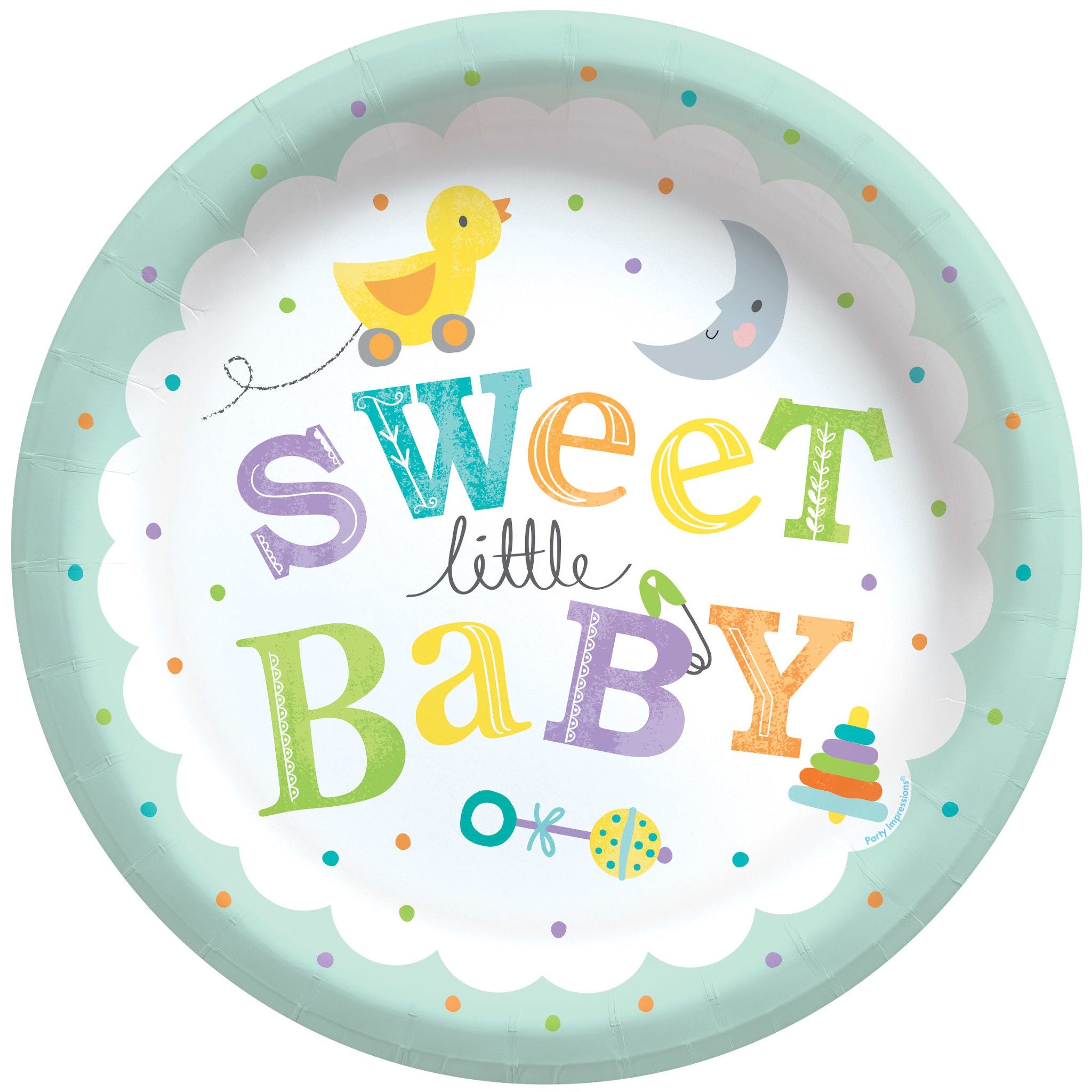 Sweet Little Baby 9in paper Plates 8ct | Baby Shower