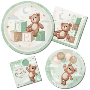 Teddy Bear 9in Paper Plates 8ct | Baby Shower