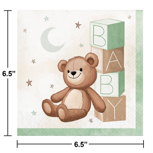 Teddy Bear Lunch Napkins 16ct | Baby Shower