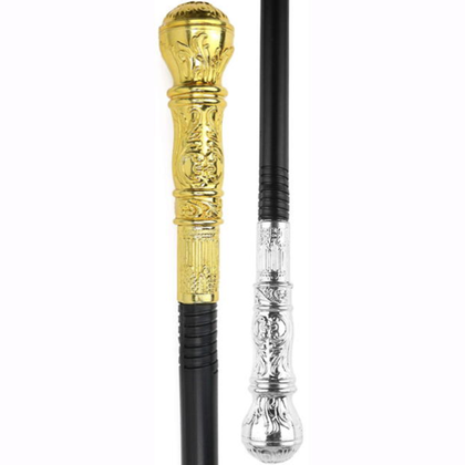 Silver or gold cane with detailed handle