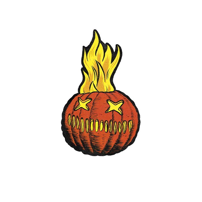 jack o lantern wall sticker fire