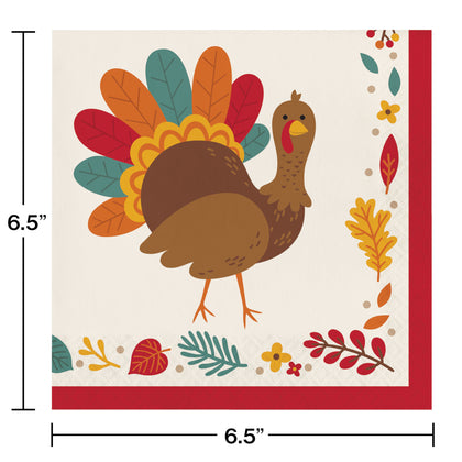 Turkey Tom Lunch Napkins 16ct  | Thanksgiving