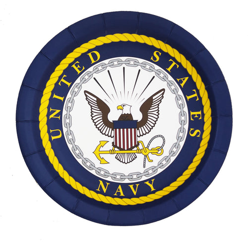 US Navy 9in Paper Plates 8ct | Graduation