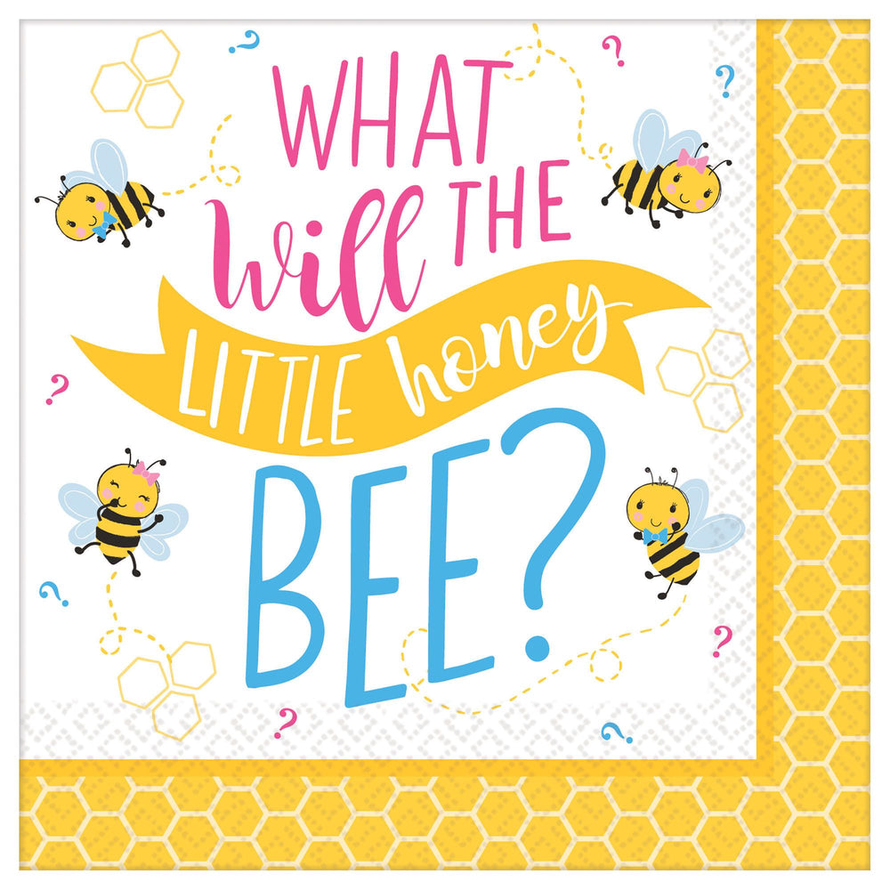 16 Bee Themed Napkins per Package