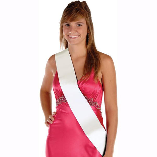 white satin sash
