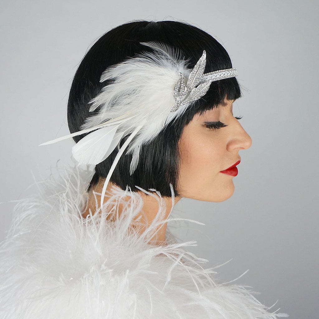 Gatsby Feather Headband - Zucker Feather Co.