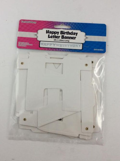 Happy Birthday Letter Banner | White