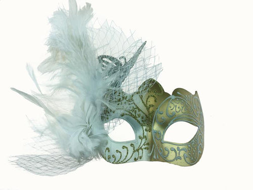 white feather mask