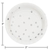 White and Silver Polka Dot 7in Plate 8ct | General Entertaining