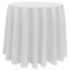 96in ROUND POLYESTER TABLECLOTH | White