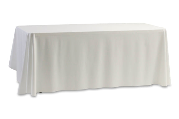 56" X 110" RECTANGLE POLYESTER TABLECLOTH | White