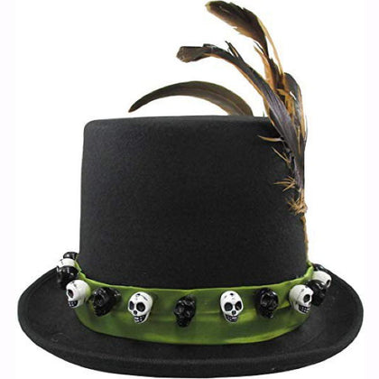Green hat band with skulls