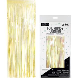 Yellow Iridescent Foil Fringe Curtain